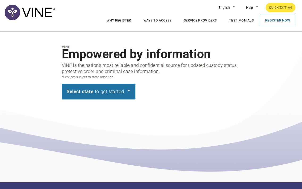 VINELink official custody search entry screen